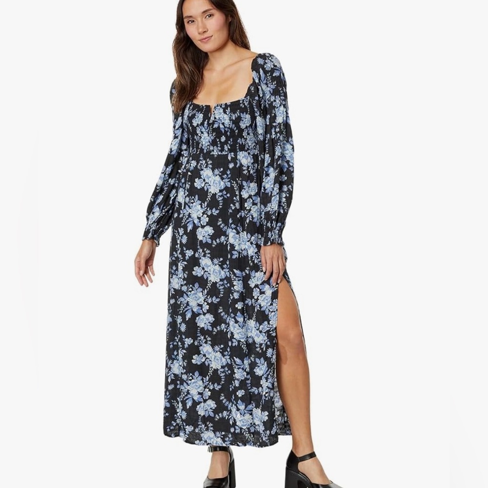 FREE PEOPLE Jaymes Midi Dress / Black Combo